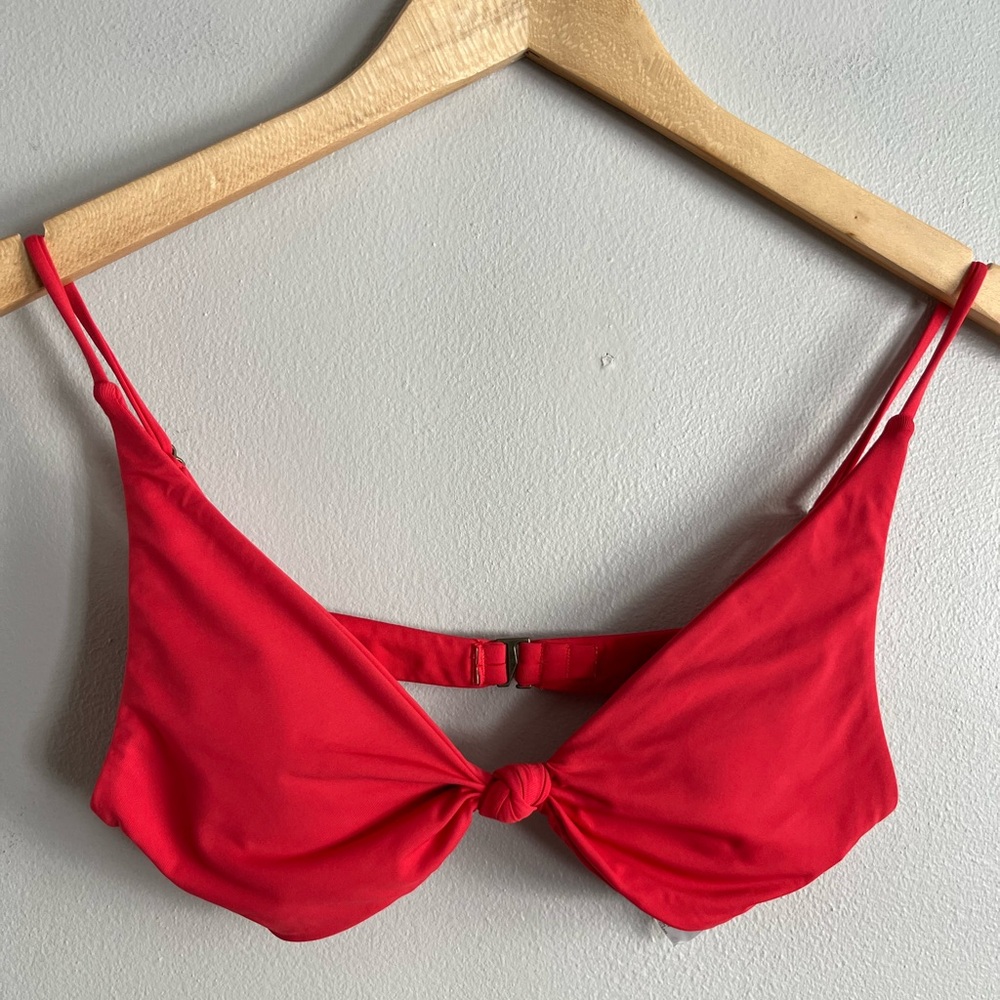 O’Neill Red Knotted Bikini Top Bralette Swim Adjustable Straps size S